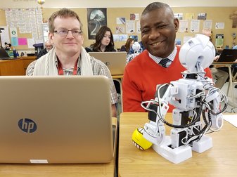Robotics Training - Two teachers learning ez-robot
